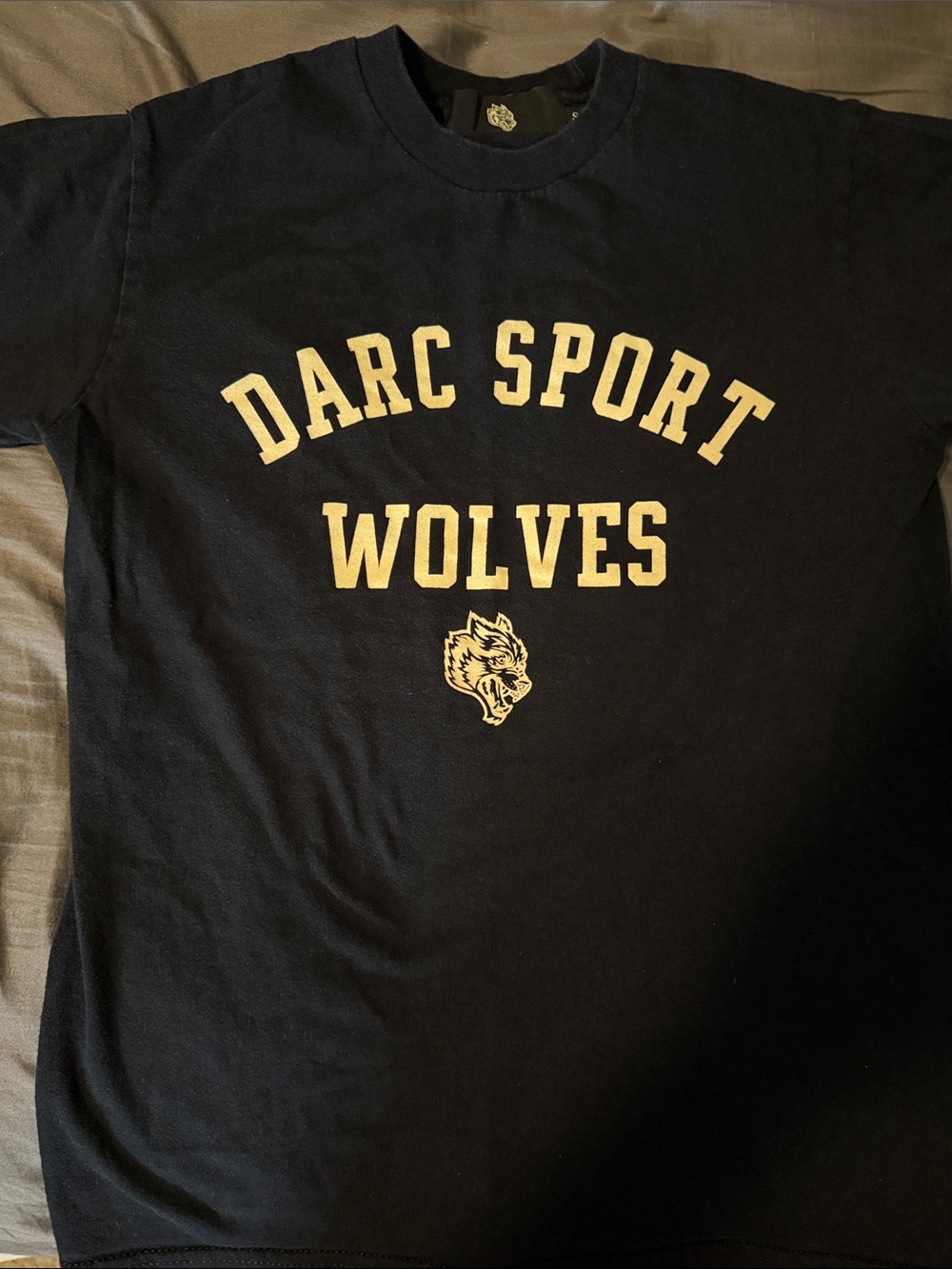 Darc Sport Black Tee with Cream Wolves Graphic